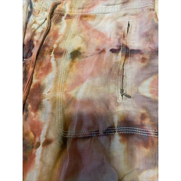 Lou Grey Womens Linen White Pink Orange Tie Dye Cargo Pants Small - Picture 3 of 5